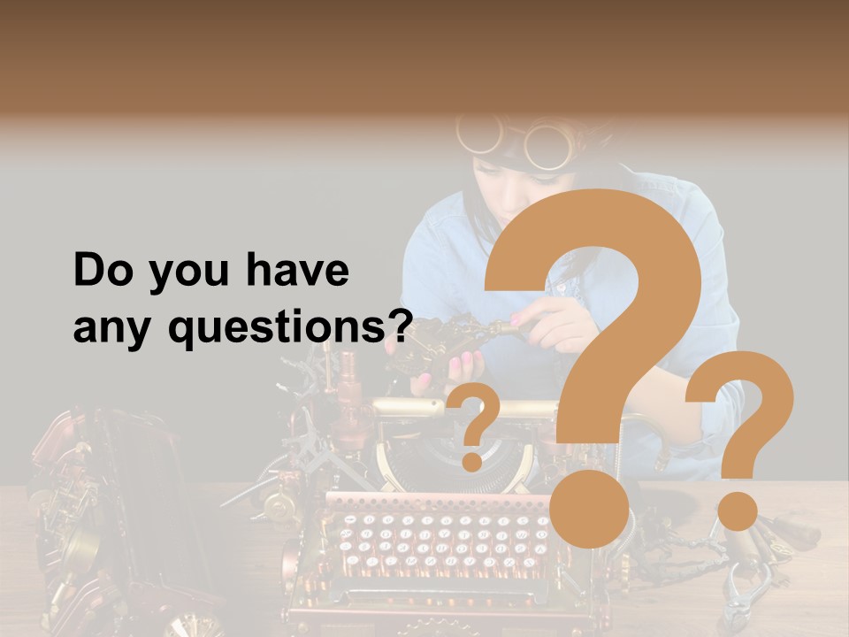 Copper Half Typewriter PowerPoint Template