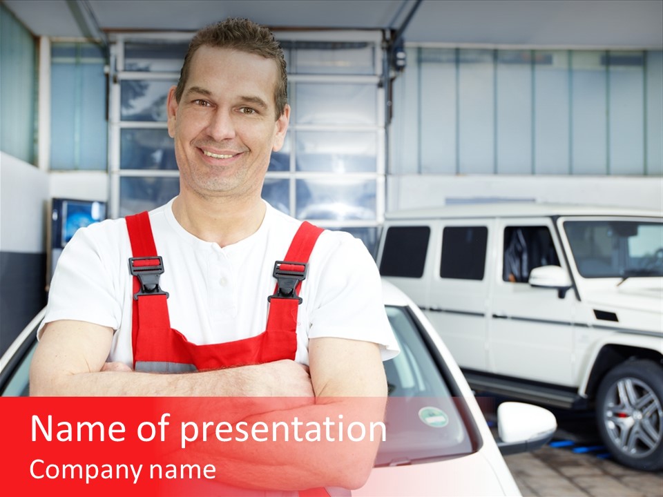 Review Garage Mechanic Hood PowerPoint Template