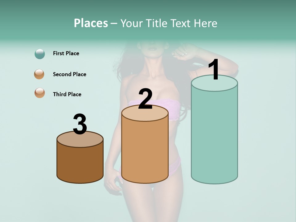 Hot Fitness Long Brown Hair PowerPoint Template