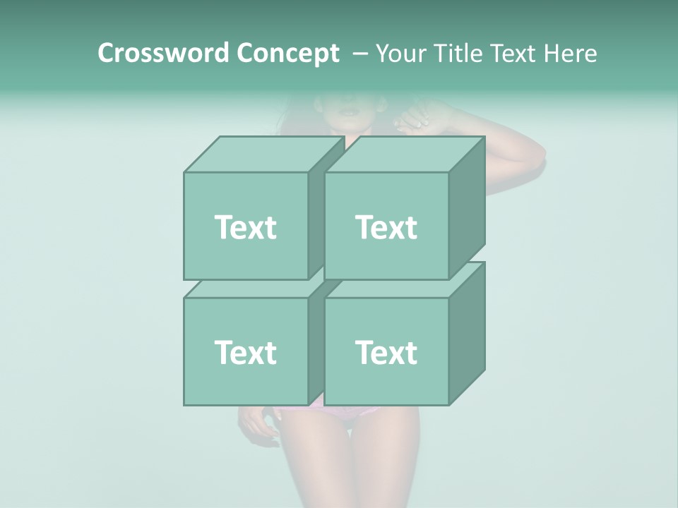 Hot Fitness Long Brown Hair PowerPoint Template