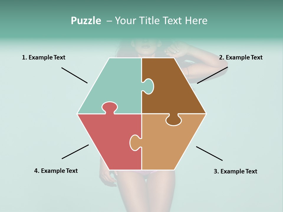 Hot Fitness Long Brown Hair PowerPoint Template