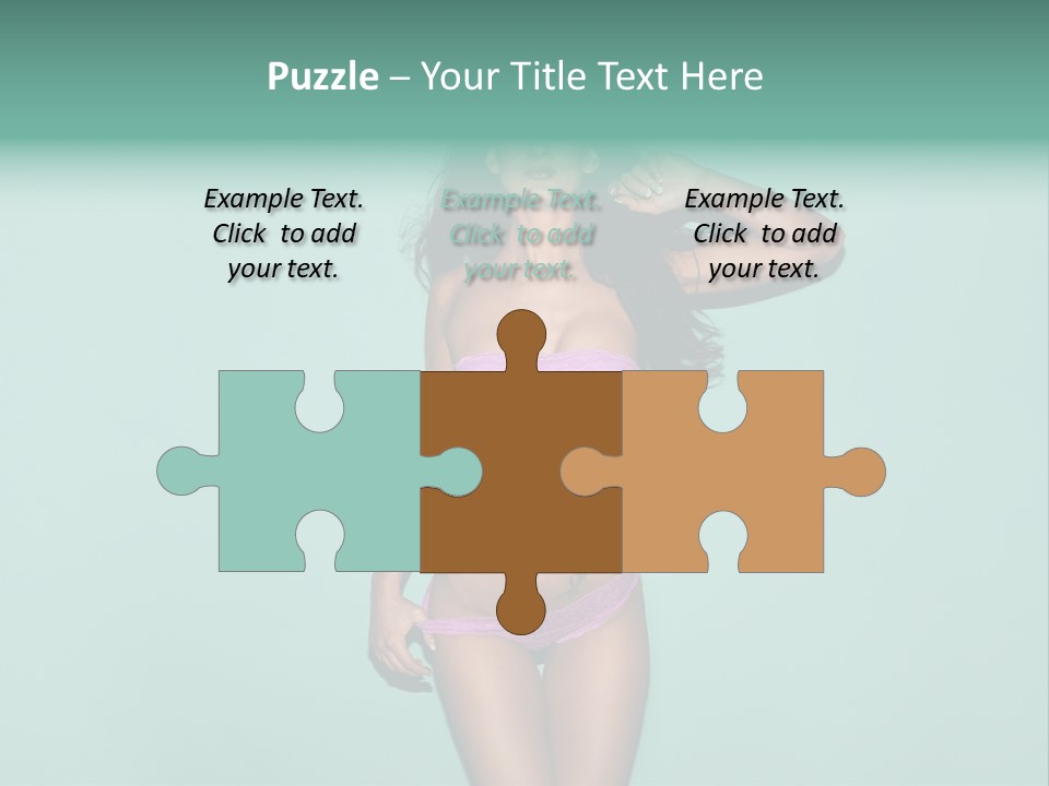 Hot Fitness Long Brown Hair PowerPoint Template