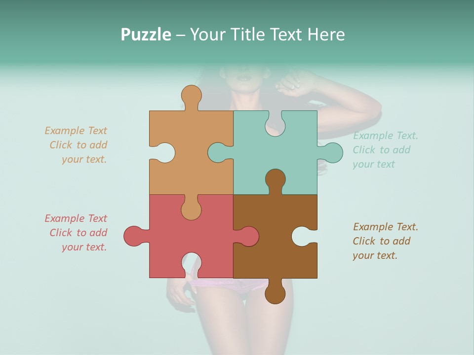 Hot Fitness Long Brown Hair PowerPoint Template