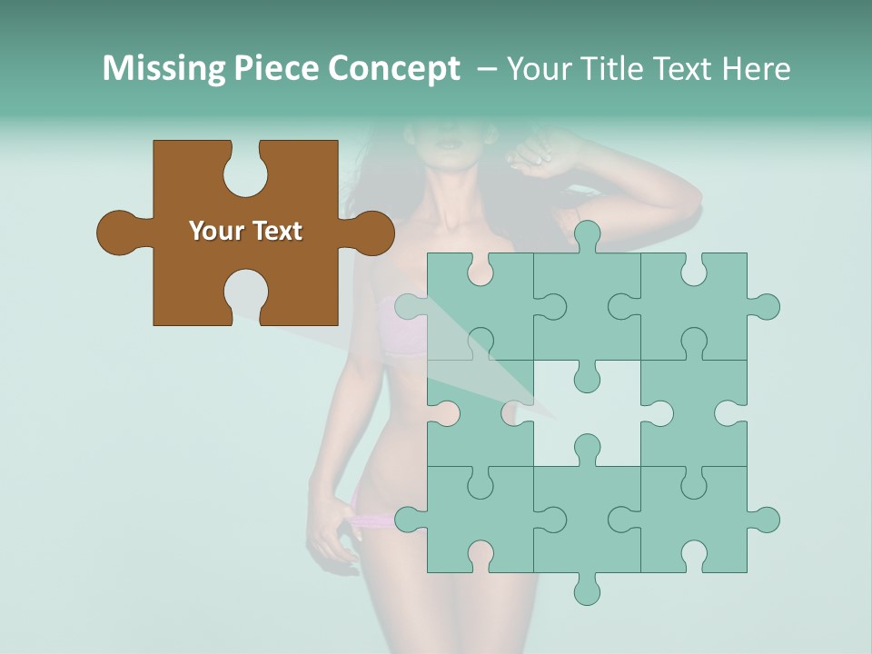 Hot Fitness Long Brown Hair PowerPoint Template