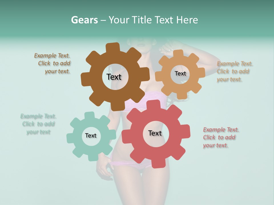 Hot Fitness Long Brown Hair PowerPoint Template