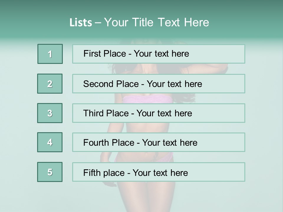 Hot Fitness Long Brown Hair PowerPoint Template
