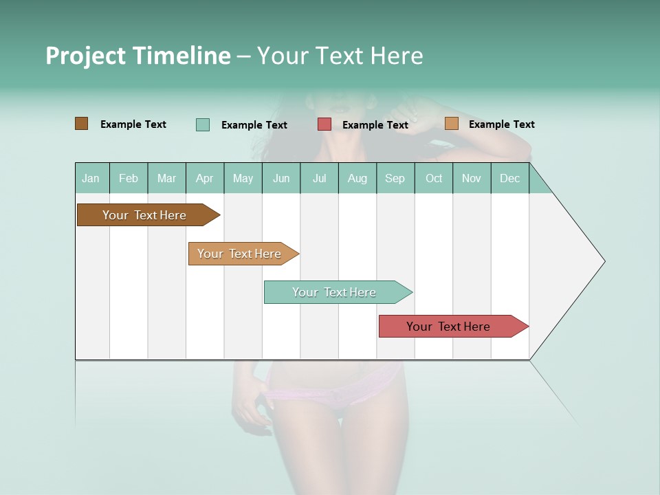 Hot Fitness Long Brown Hair PowerPoint Template