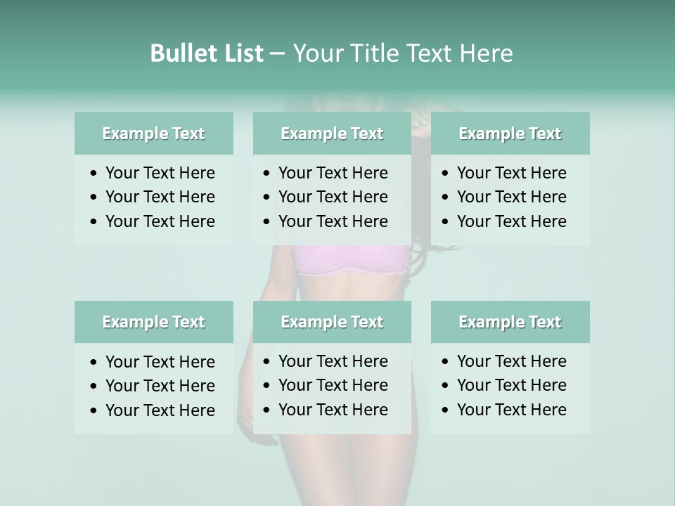 Hot Fitness Long Brown Hair PowerPoint Template