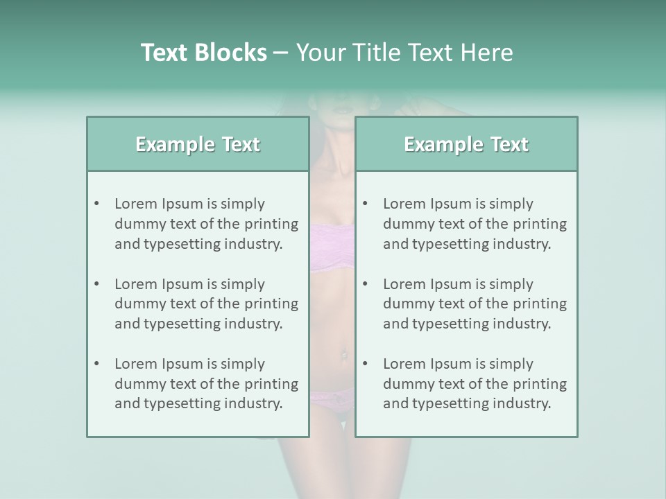 Hot Fitness Long Brown Hair PowerPoint Template