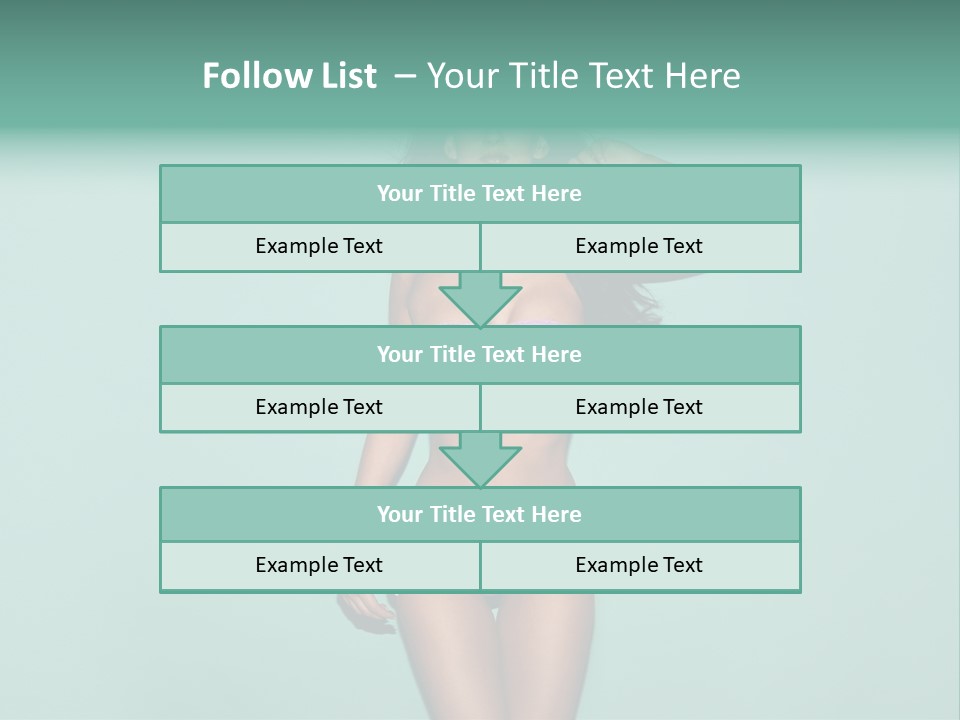 Hot Fitness Long Brown Hair PowerPoint Template