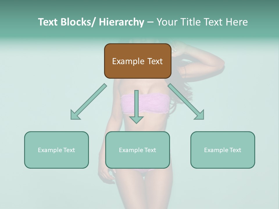 Hot Fitness Long Brown Hair PowerPoint Template