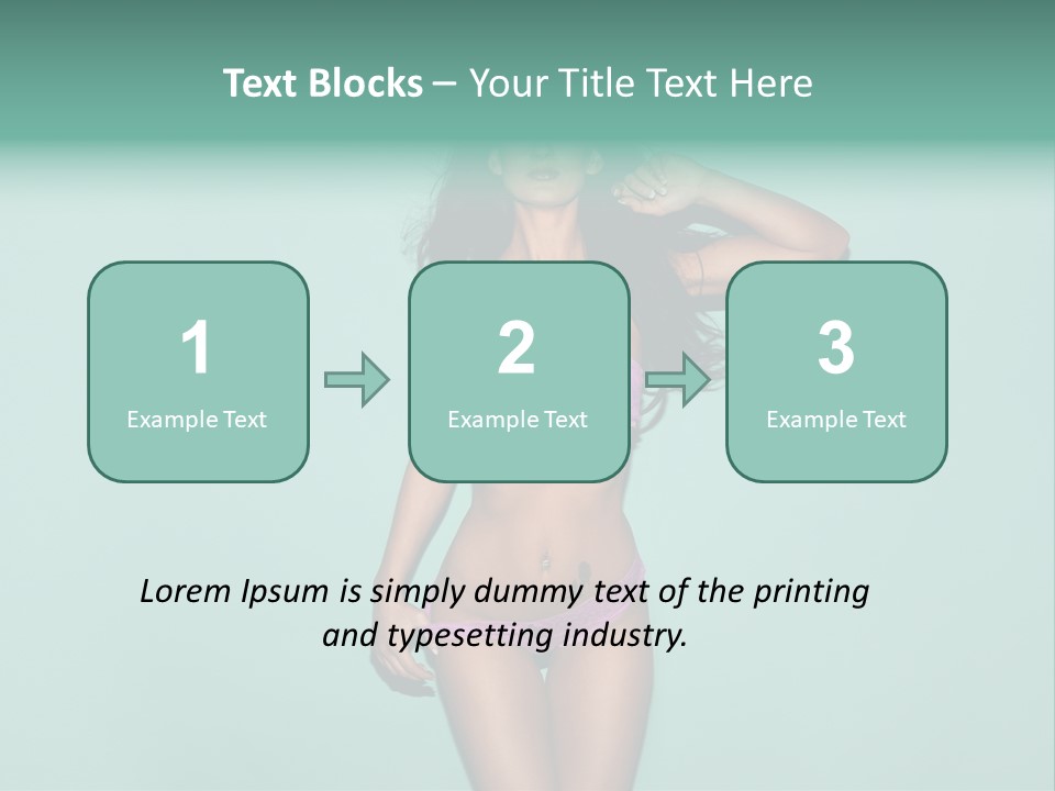 Hot Fitness Long Brown Hair PowerPoint Template