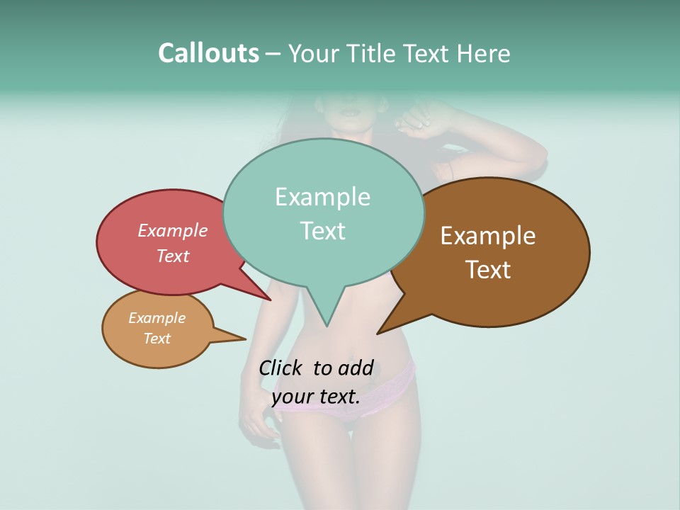 Hot Fitness Long Brown Hair PowerPoint Template