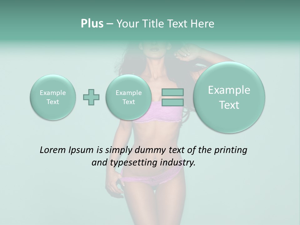 Hot Fitness Long Brown Hair PowerPoint Template