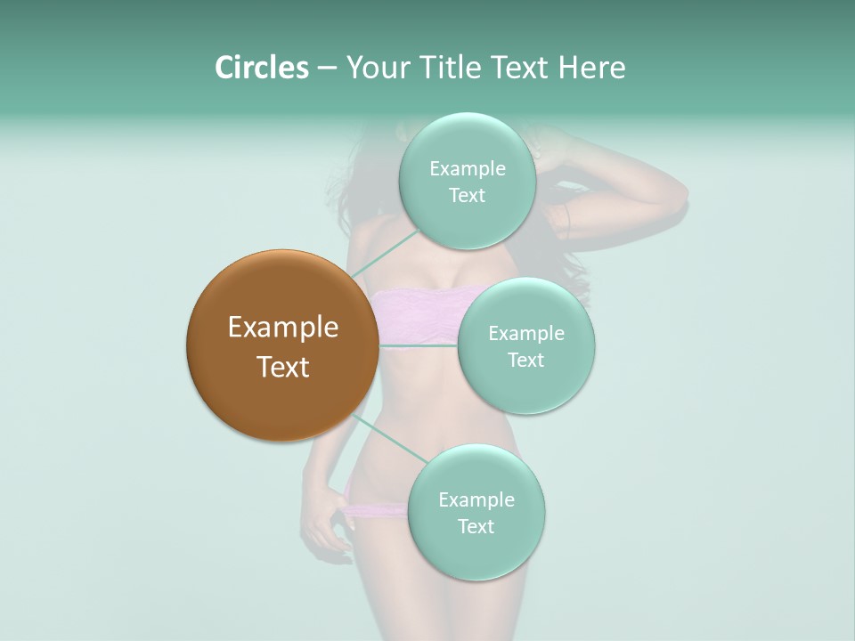 Hot Fitness Long Brown Hair PowerPoint Template