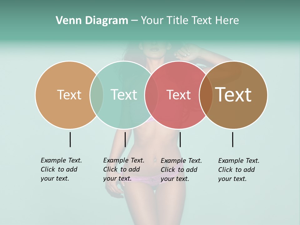 Hot Fitness Long Brown Hair PowerPoint Template