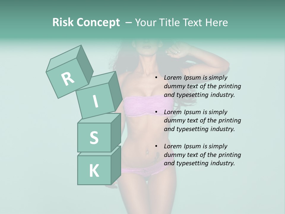 Hot Fitness Long Brown Hair PowerPoint Template