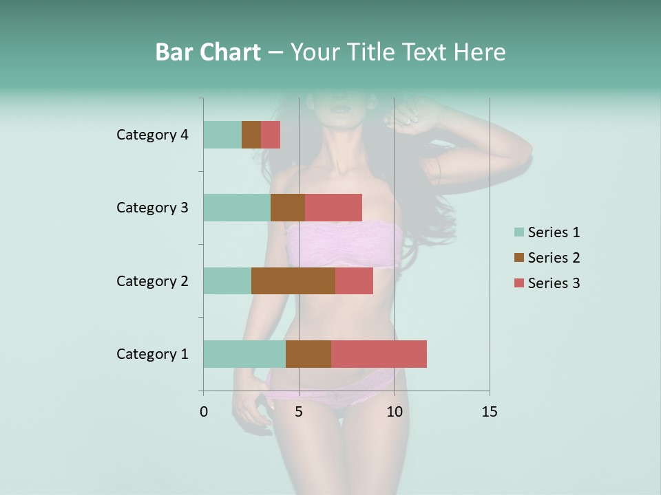 Hot Fitness Long Brown Hair PowerPoint Template