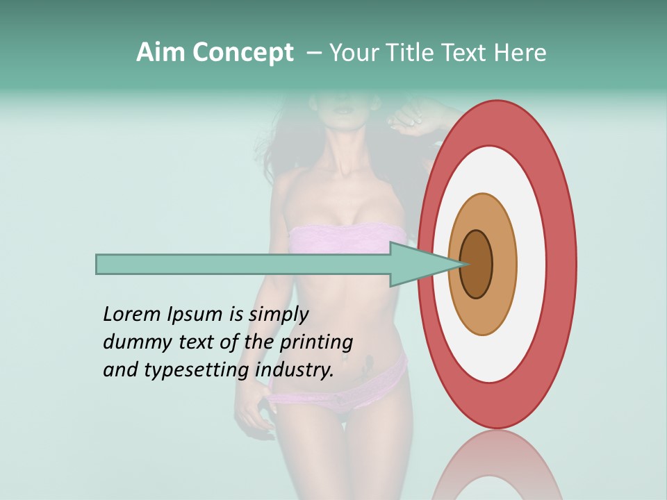 Hot Fitness Long Brown Hair PowerPoint Template