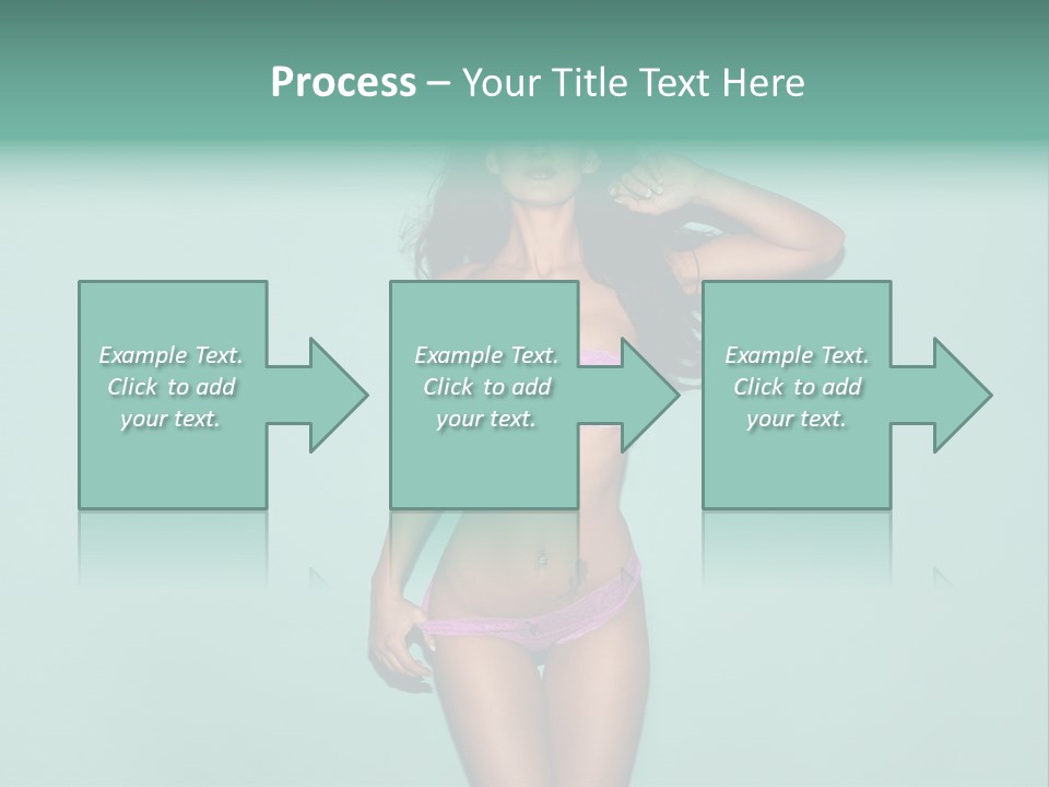 Hot Fitness Long Brown Hair PowerPoint Template