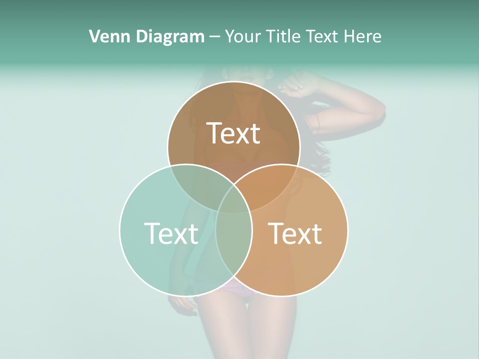 Hot Fitness Long Brown Hair PowerPoint Template