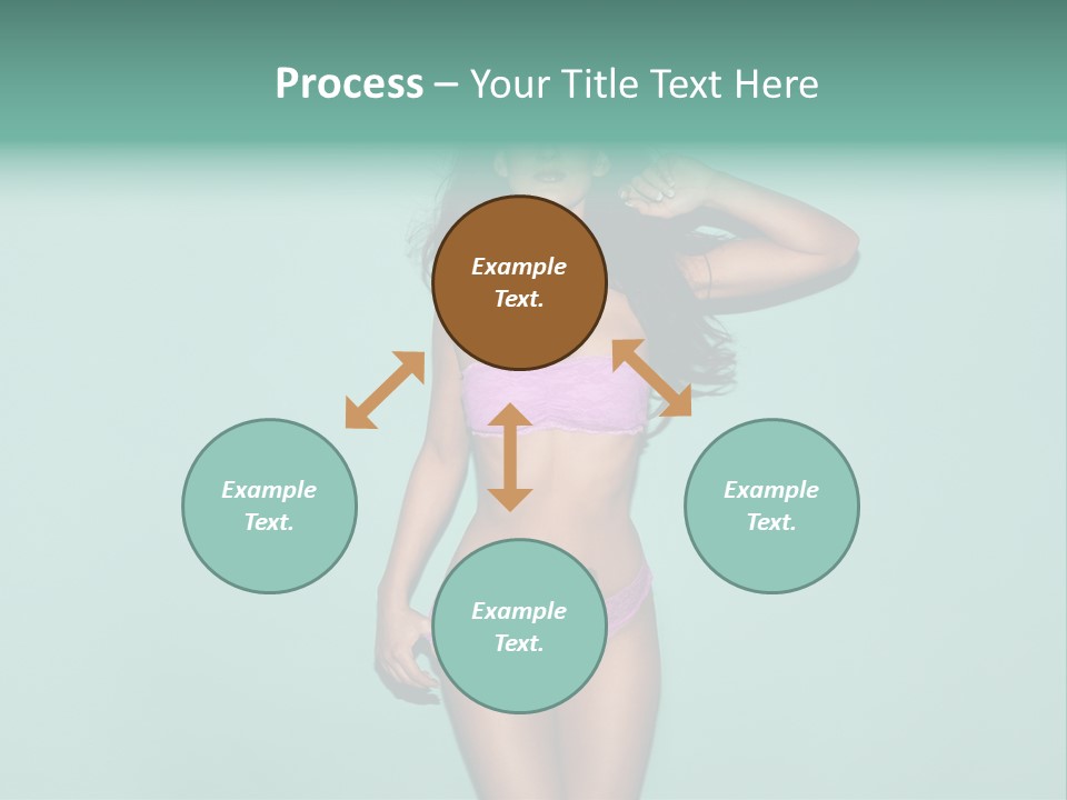 Hot Fitness Long Brown Hair PowerPoint Template