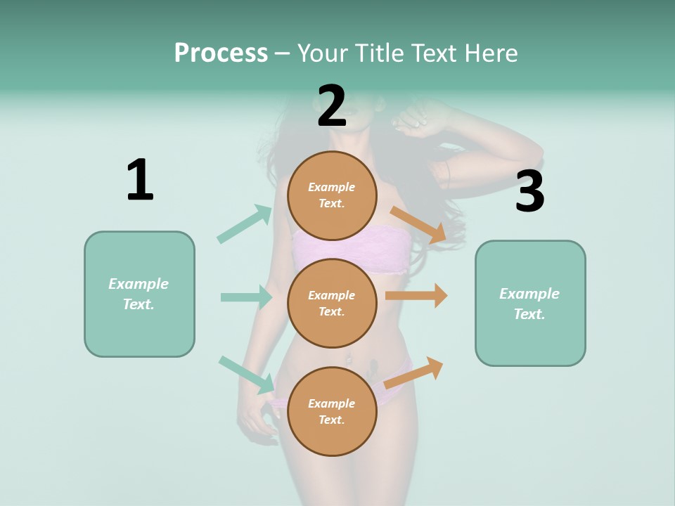 Hot Fitness Long Brown Hair PowerPoint Template