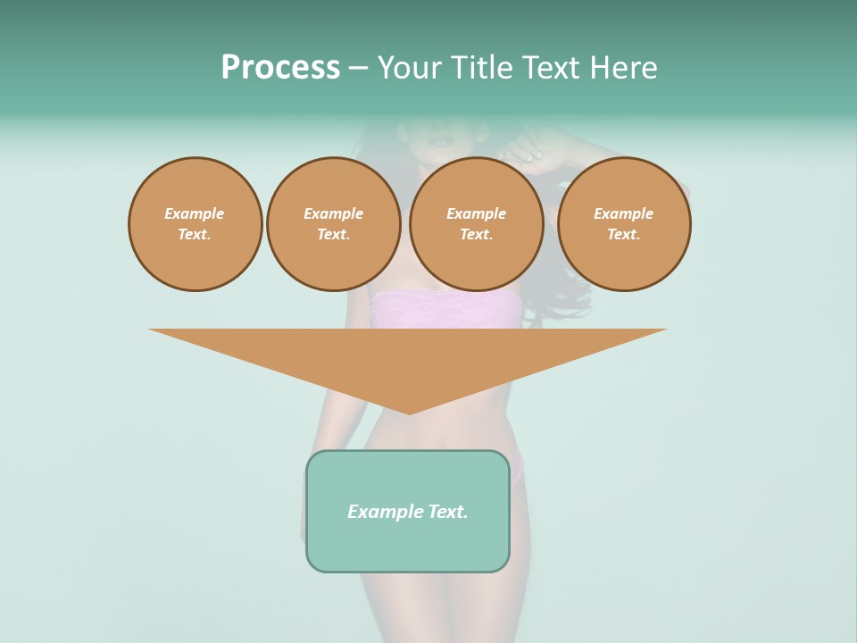 Hot Fitness Long Brown Hair PowerPoint Template