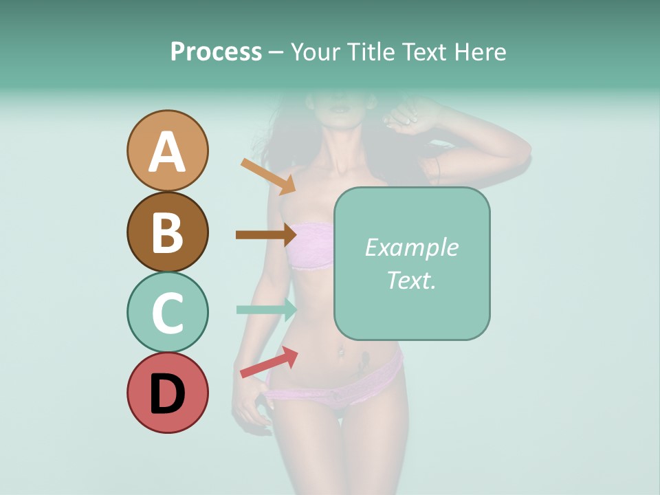 Hot Fitness Long Brown Hair PowerPoint Template