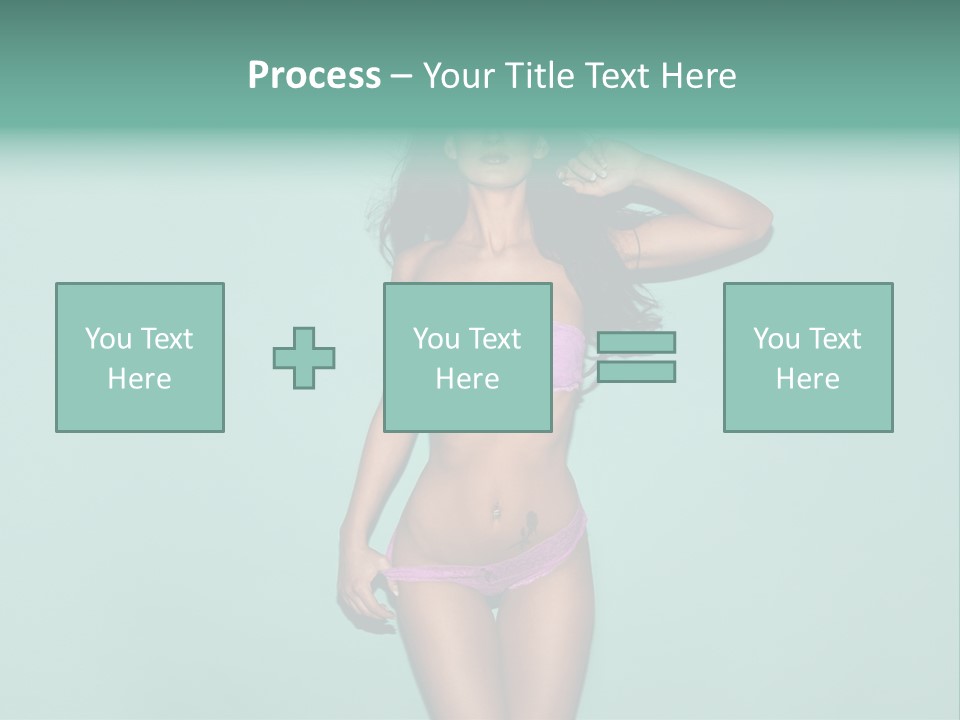 Hot Fitness Long Brown Hair PowerPoint Template