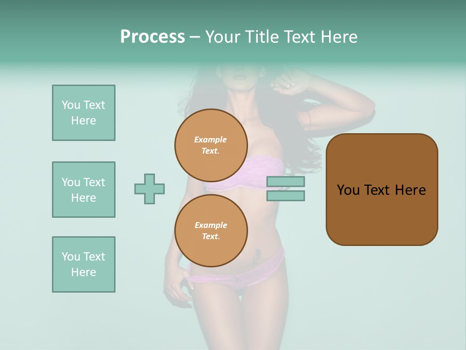 Hot Fitness Long Brown Hair PowerPoint Template