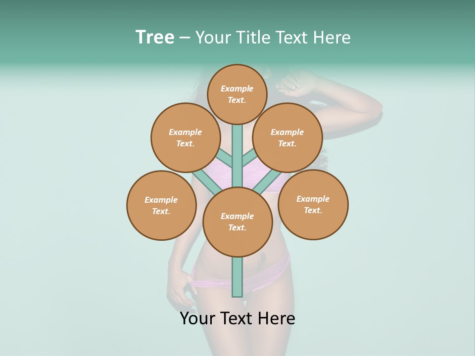 Hot Fitness Long Brown Hair PowerPoint Template