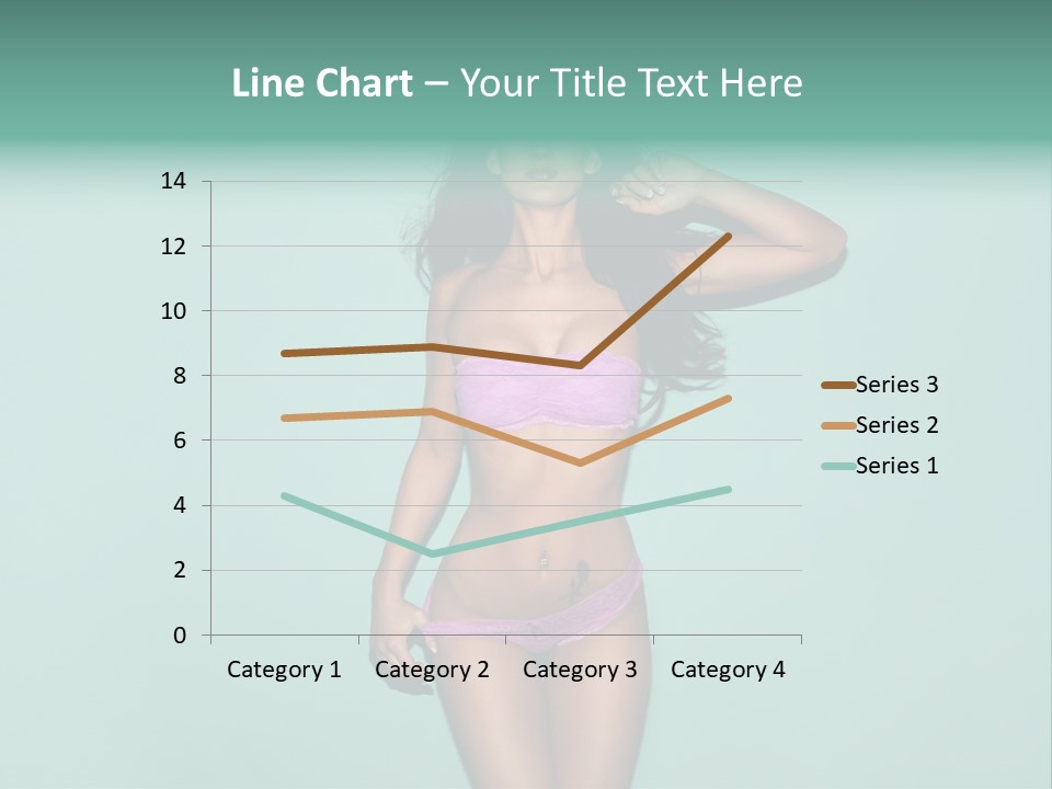 Hot Fitness Long Brown Hair PowerPoint Template