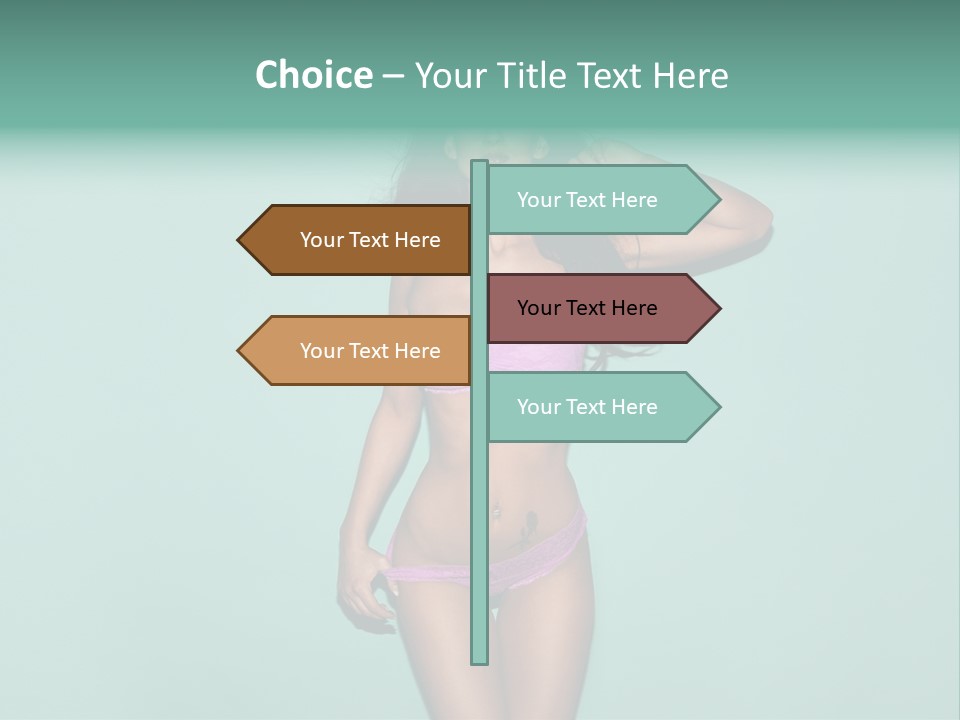 Hot Fitness Long Brown Hair PowerPoint Template