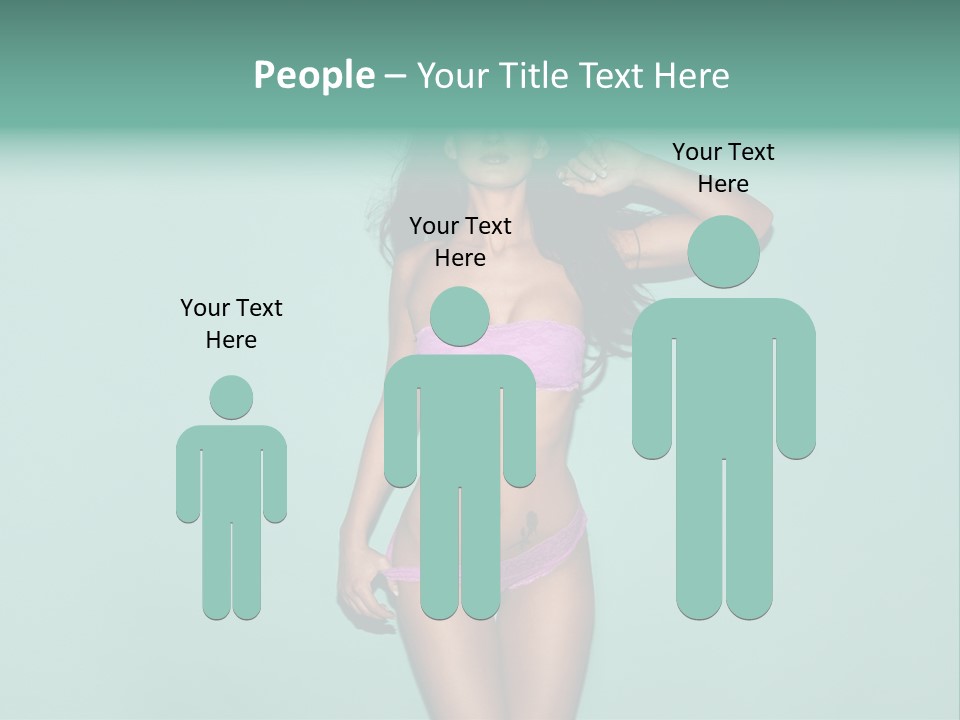 Hot Fitness Long Brown Hair PowerPoint Template