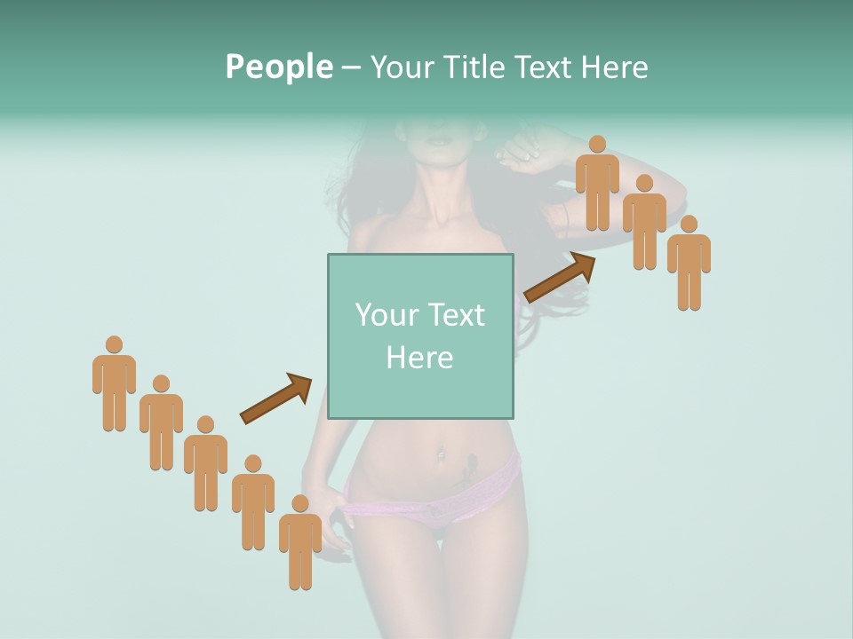 Hot Fitness Long Brown Hair PowerPoint Template