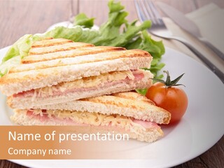 Toasted Ham Cheese PowerPoint Template