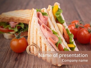 Tomato Bacon Grill PowerPoint Template