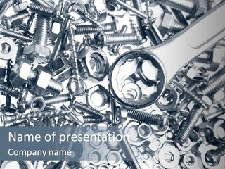 Spanner Close Up Iron PowerPoint Template