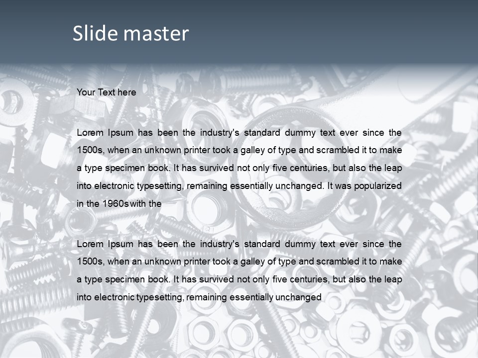 Spanner Close Up Iron PowerPoint Template