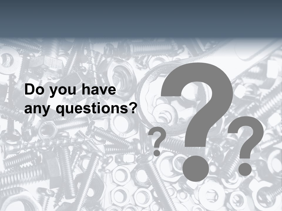 Spanner Close Up Iron PowerPoint Template