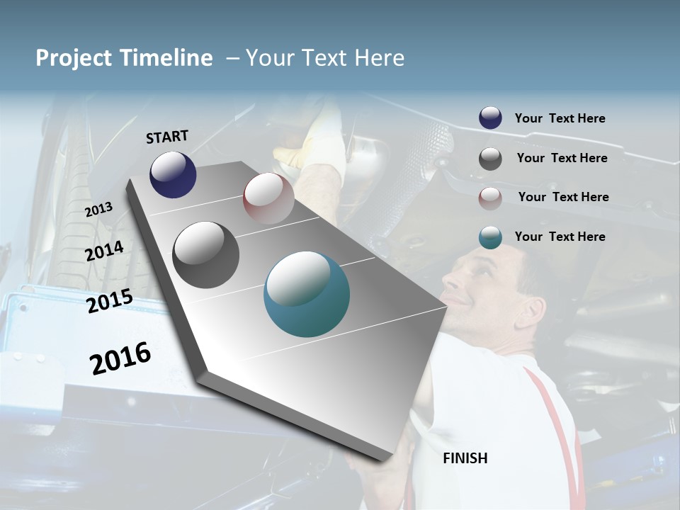 Set Puncture Tire PowerPoint Template