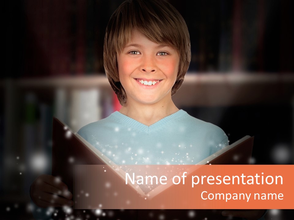 Bookstore Concept Surprised PowerPoint Template