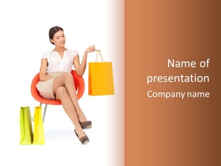 Pretty Shopping Lady PowerPoint Template