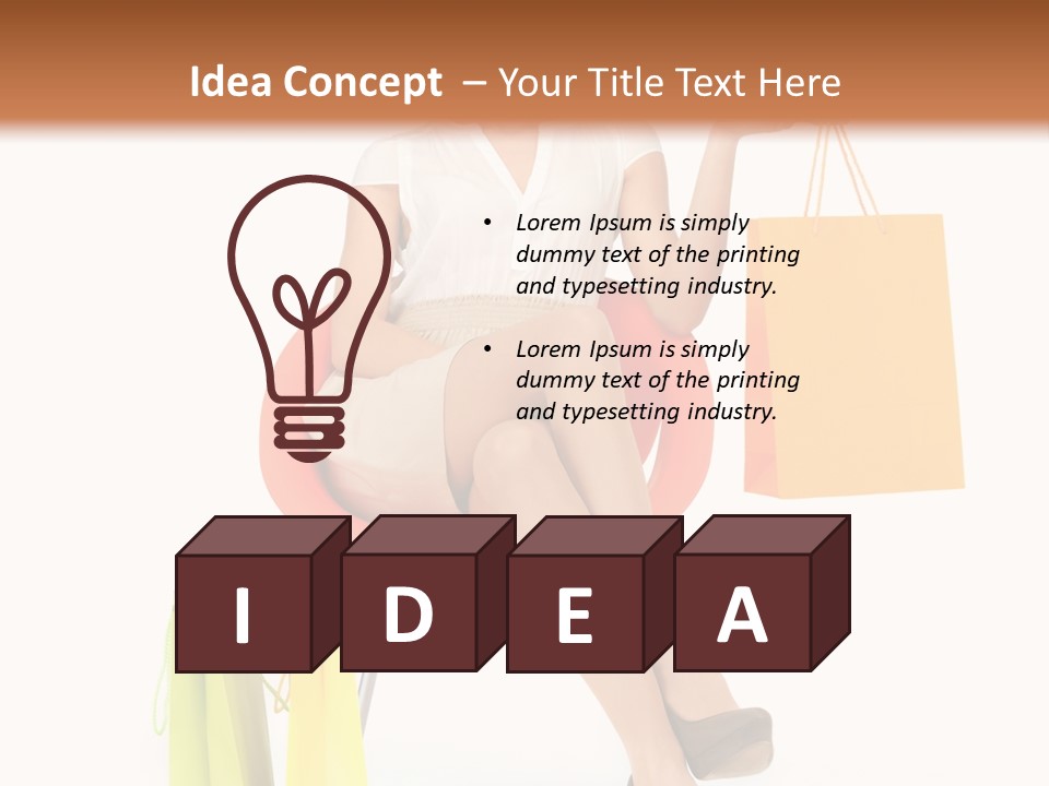 Pretty Shopping Lady PowerPoint Template