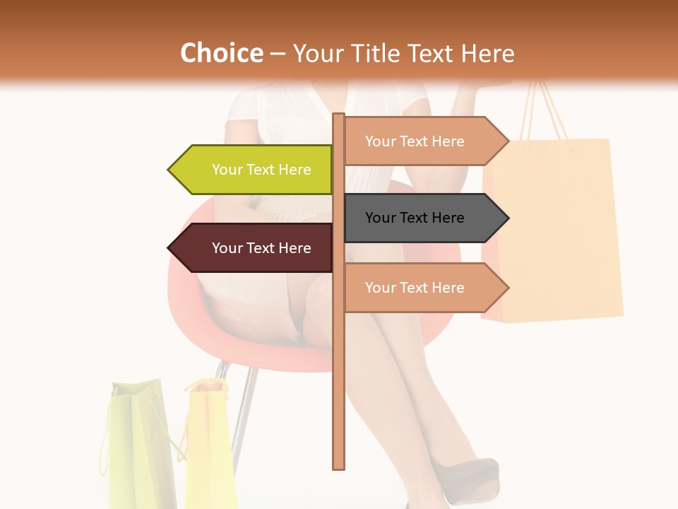 Pretty Shopping Lady PowerPoint Template