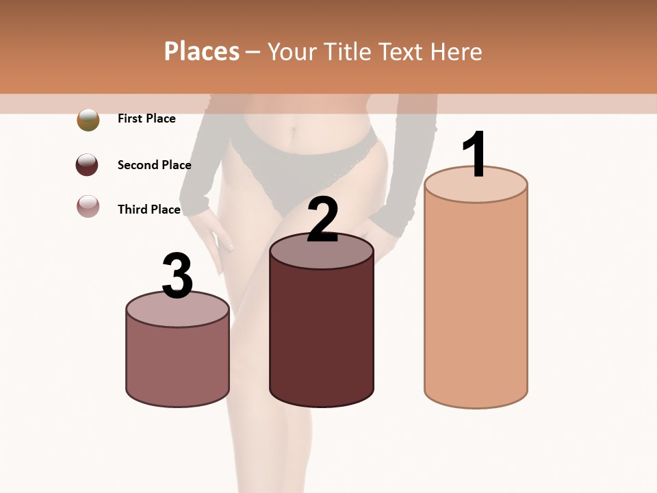 Flirty White Full Length Shot PowerPoint Template