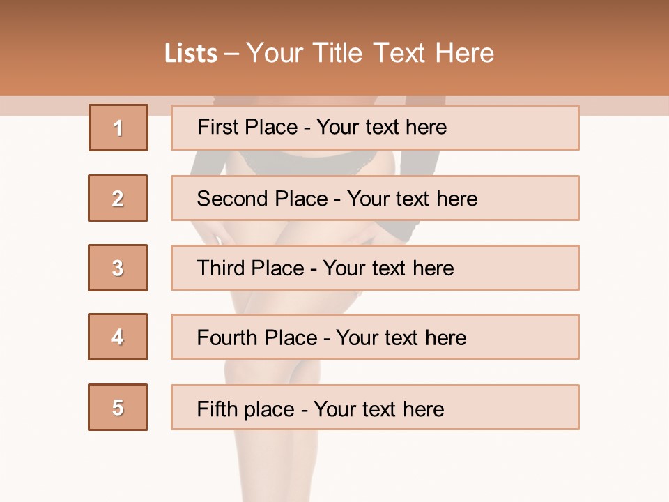 Flirty White Full Length Shot PowerPoint Template