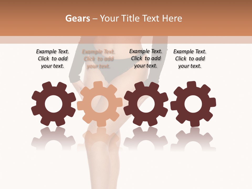 Flirty White Full Length Shot PowerPoint Template