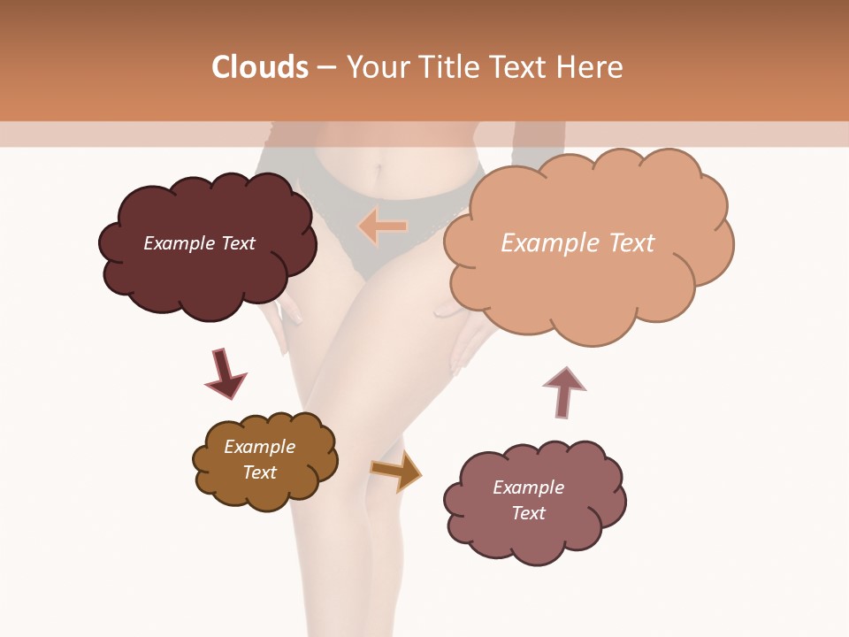 Flirty White Full Length Shot PowerPoint Template